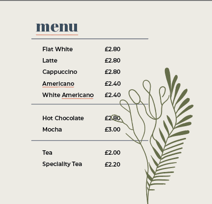 Notcutt’s Garden Centres Menu