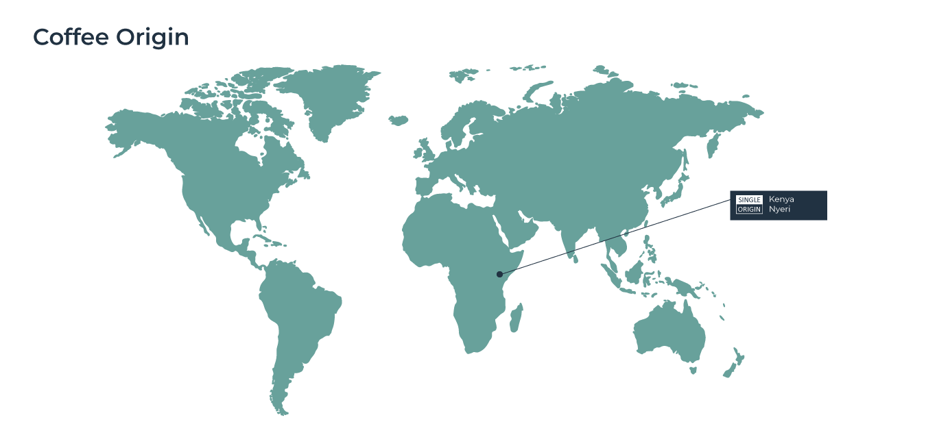 World map pinpoint on Kenya