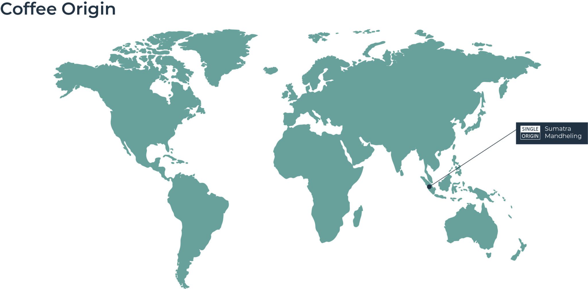 World Map Pointing to Sumatra