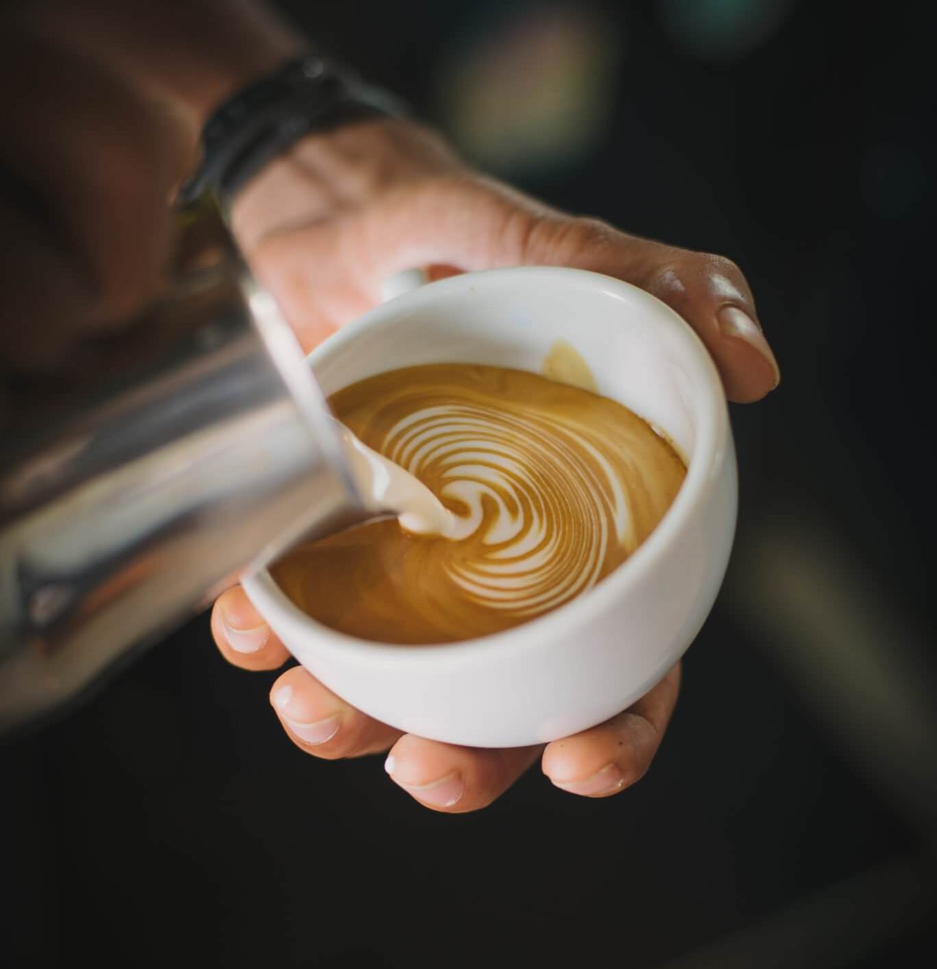 coffee latte art in coffee shop